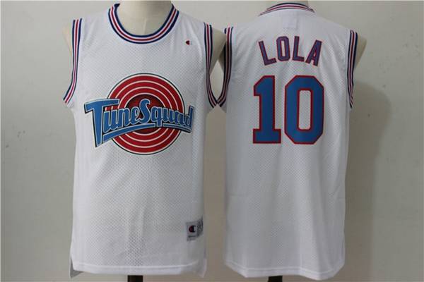 Movie Space Jam LOLA #10 White Basketball Jersey (Stitched)